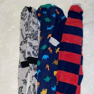 Bundle of 3 pairs of Carter's fleece footie PJs